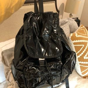 LeSportsac black shiny backpack